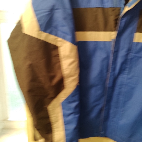 Columbia Goodfair Mens Blue Black Core Interchange Windbreaker Hooded Sz L - Picture 6 of 16